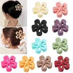 Matte Flower Hair Claw Hollow Shark Claw Hair Clip