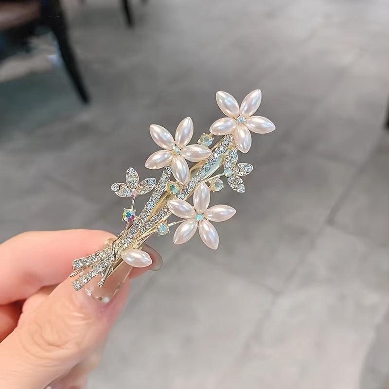 Rhinestone Butterfly Tassel Hair Clip for Women
