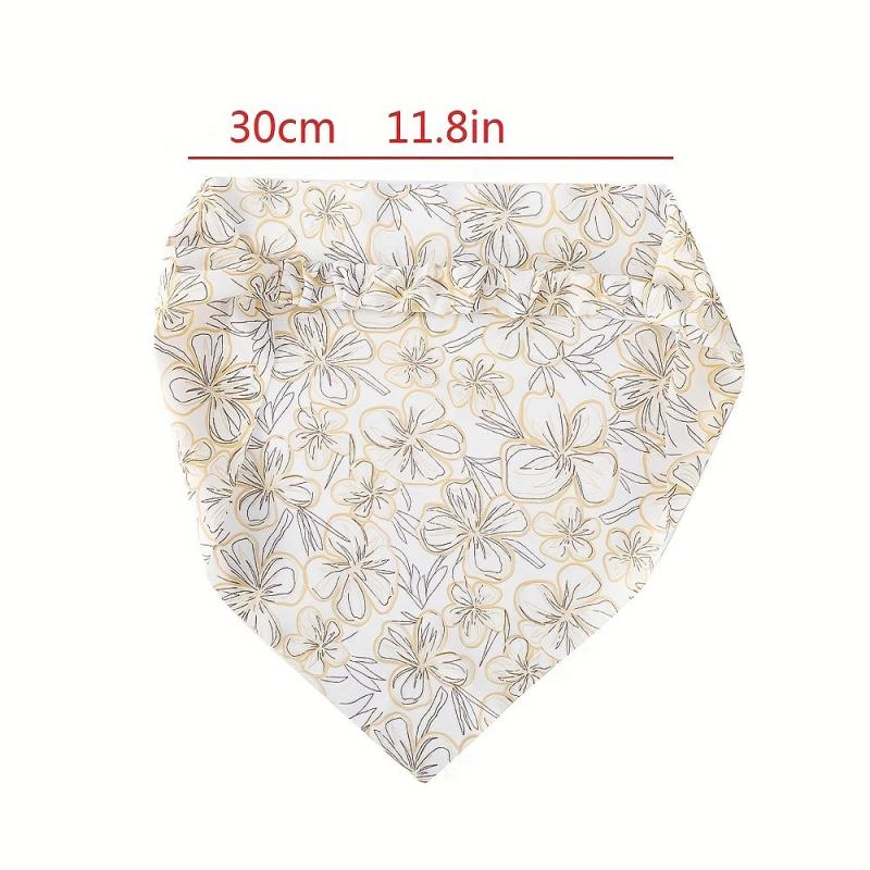 Pastoral Flower Print Chiffon Hair Scarf for Women Girls