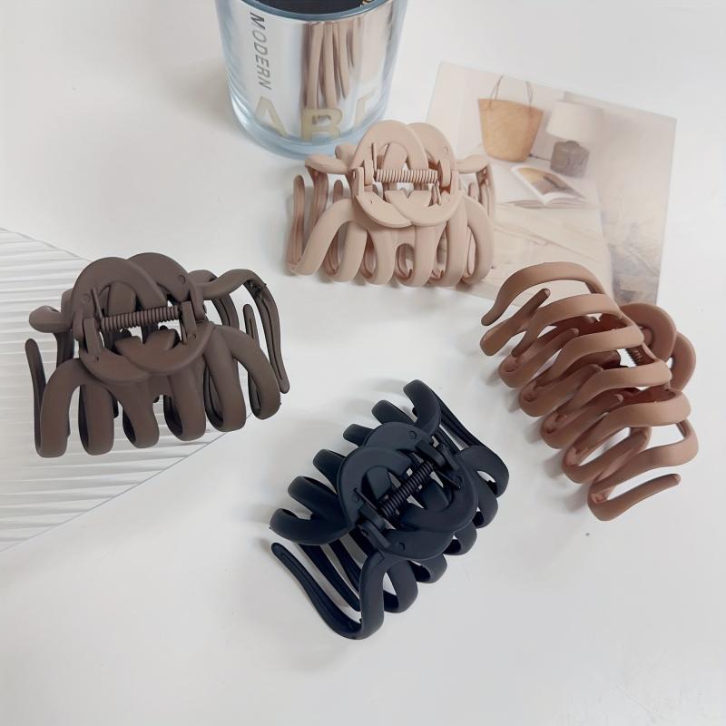 4pcs Frosted Hair Claw Retro Octopus Shape Hair Claw For Women