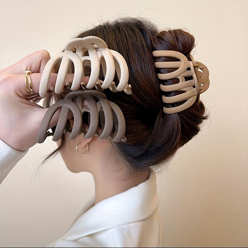 4pcs Frosted Hair Claw Retro Octopus Shape Hair Claw For Women