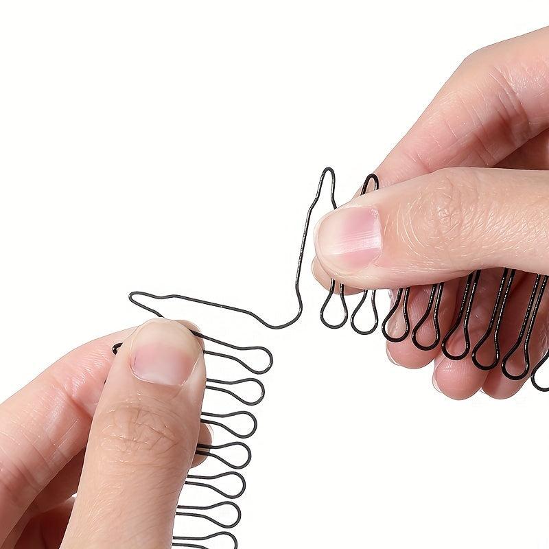 2pcs Elastic Hair Comb Pin Invisible Hair Pin For Side Hair Band Alloy Hairpin
