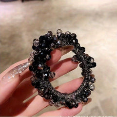 Vintage Hair Rope Faux Pearl Crystal Rubber Band Hair Accessories