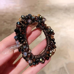 Vintage Hair Rope Faux Pearl Crystal Rubber Band Hair Accessories