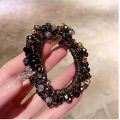 Vintage Hair Rope Faux Pearl Crystal Rubber Band Hair Accessories