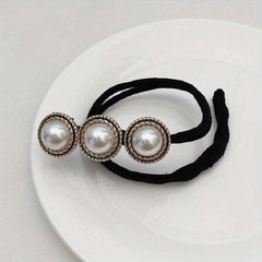 Faux Pearl Flower Hair Bun Maker Styling Tool For Women Girls