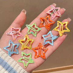 6pcs Y2K Star Hair Clip Snap Clip Hair Barrette Hair Slides Clip For Women Girls