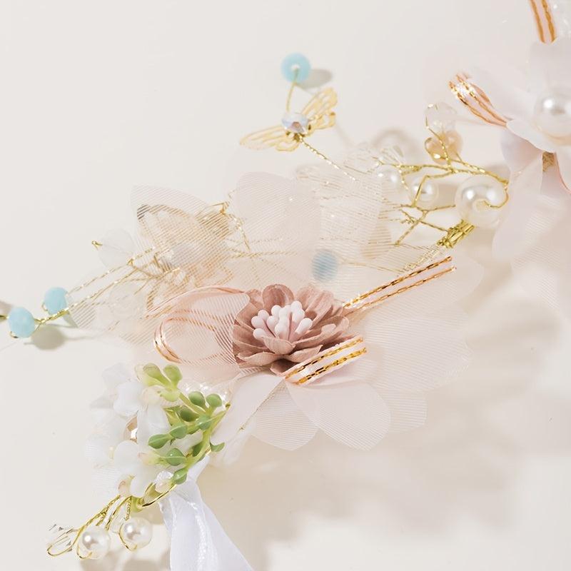 Faux Pearl Bridal Hair Band Crown Headband Wedding Accessories