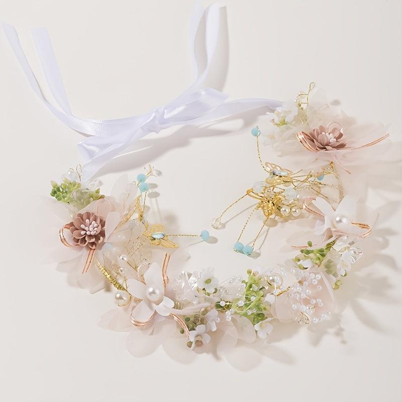 Faux Pearl Bridal Hair Band Crown Headband Wedding Accessories