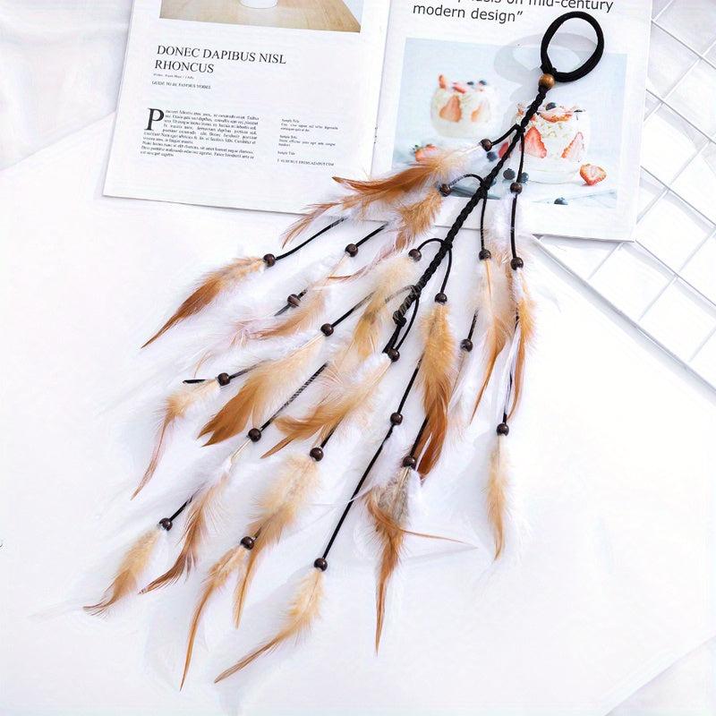 Bohemian Feather Headband Western Style Hair Band Girl's Accessories