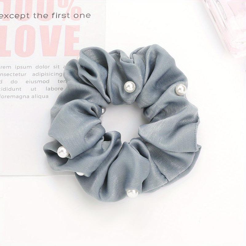 Faux Pearl Hair Ties Fabric Scrunchies Elastic Ponytail Hair Rope