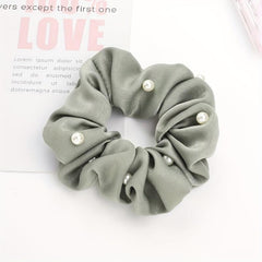 Faux Pearl Hair Ties Fabric Scrunchies Elastic Ponytail Hair Rope