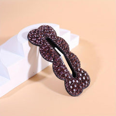 Vintage Rhinestone Hair Clip Snap Clip