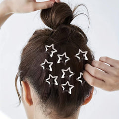 20pcs Y2K Star Hair Clip Hiphop Snap Clip Barrette Hair Slides Clip