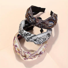 3pcs Ethnic Style Embroidered Headband Knotted Retro Versatile Hair Accessories