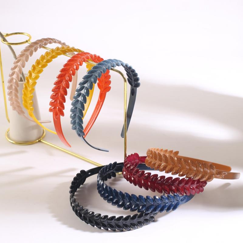 8pcs Bright Wide Brim Wheat Shape Headband Hair Hoop Thin Toothed Non slip