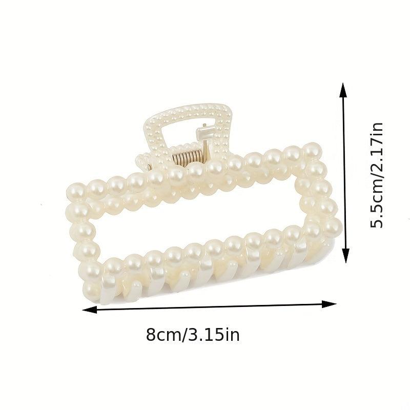 Faux Pearl Large Hair Clip Ponytail Holder Head Jewelry Hair Accessories