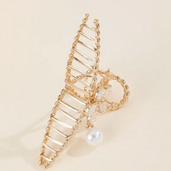 Flower & Pearl Hair Claw Banana Clip Non Slip Hair Accessory