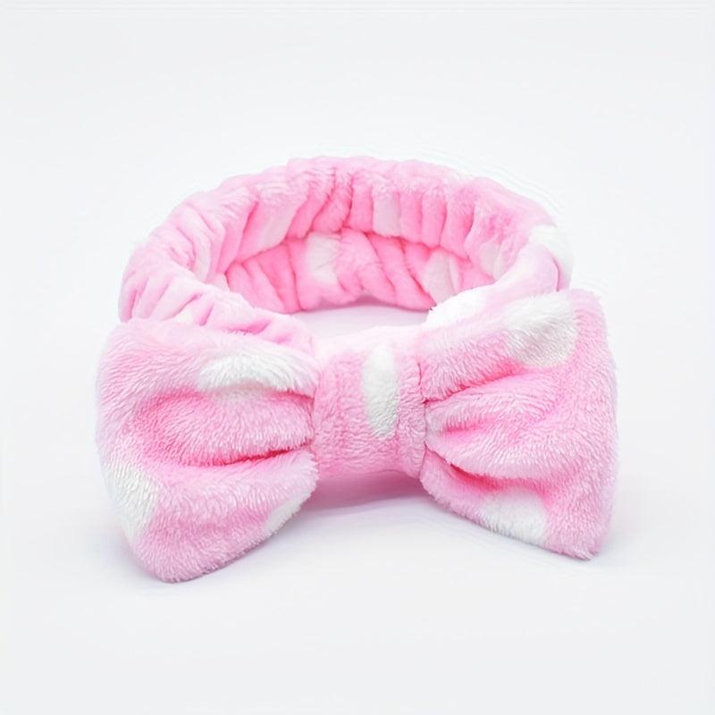 Polka Dot Bow Headband for Face Washing Skincare Spa