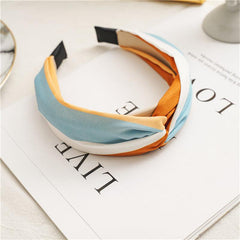Wide Multicolor Fabric Hairband Ladies Knotted Hair Accessories