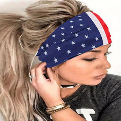 American Pattern Headband Stretchy Hair Band Sports Sweatband For Yoga Running