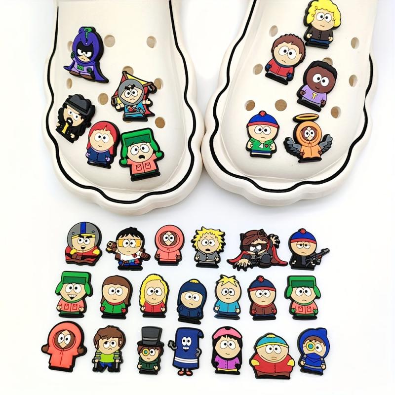 30pcs Cartoon Character Clogs Shoe Charm Flower Accessories