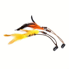 Hippie Style Faux Feather Hair Clip with Beads Head Piece Hair Accessories