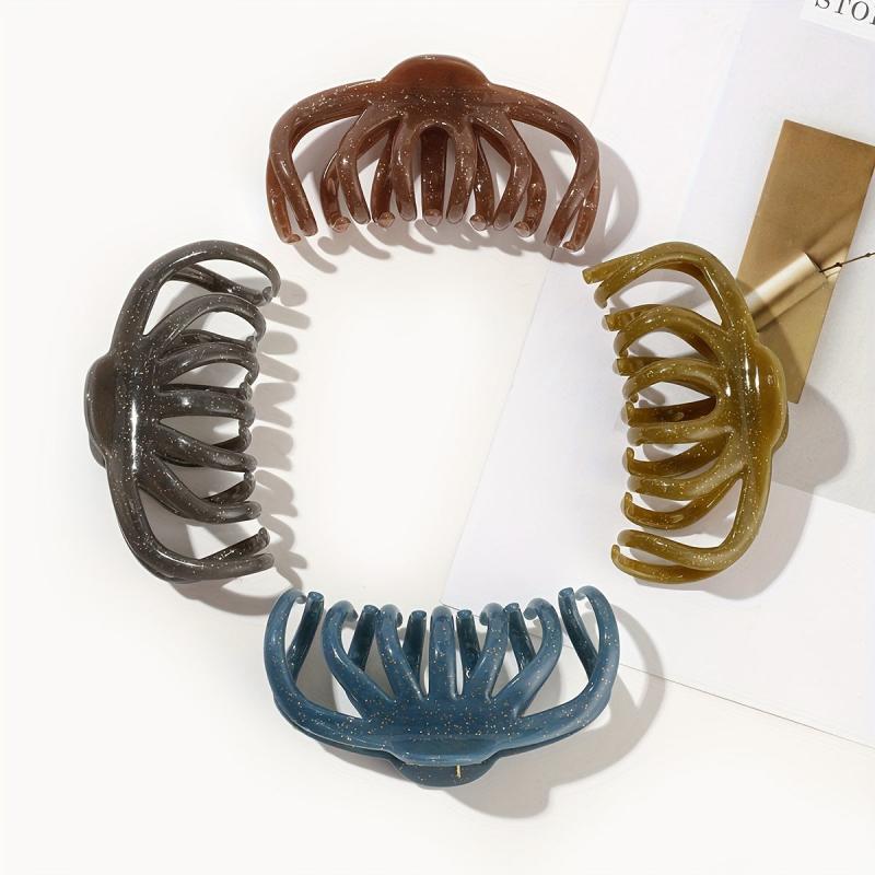 4Pcs Hollow Pumpkin Hair Claw Claw Ponytail Holder Hair Accessories