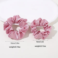 16pcs Solid Silk Scrunchie Hair Tie Ponytail Holder Hair Accessories