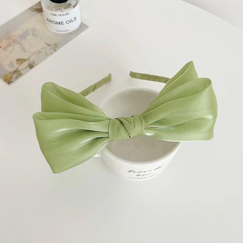 Silky Double Bow Headband Sweet Headdress Hair Band for Women Girls