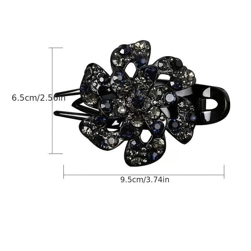 Plum Resin Rhinestone Clip Duck Clip Women Barrettes
