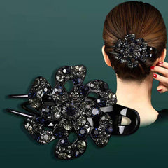 Plum Resin Rhinestone Clip Duck Clip Women Barrettes
