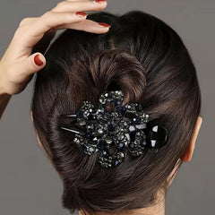 Plum Resin Rhinestone Clip Duck Clip Women Barrettes