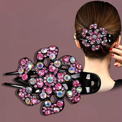 Plum Resin Rhinestone Clip Duck Clip Women Barrettes