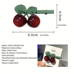 Acrylic Cherry Hair Clip Duckbill Barrette Hair Slide Non-Slip Hair Decoration