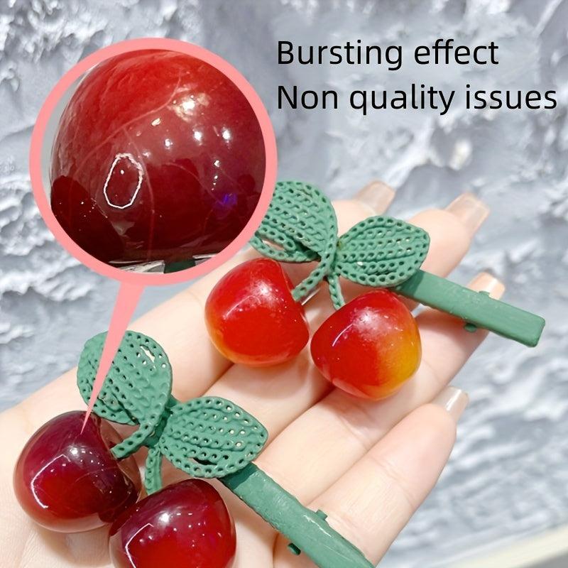 Acrylic Cherry Hair Clip Duckbill Barrette Hair Slide Non-Slip Hair Decoration
