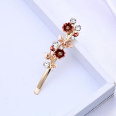 Rhinestone Flower Bobby Pin Head Jewelry Side Clip Hair Accessory