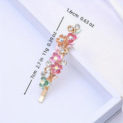 Rhinestone Flower Bobby Pin Head Jewelry Side Clip Hair Accessory
