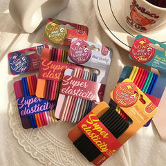 10pcs Minimalist Solid Hair Tie Elastic Ponytail Holder Polyester Accessory