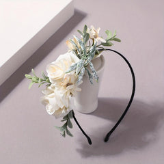 Large Flower Decor Headband Skinny Headdress Hair Band Wedding Bridal Accessory