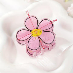 Graphic Flower Hair Claw Acrylic Banana Clip Hairgrip Non Slip Hair Accessory
