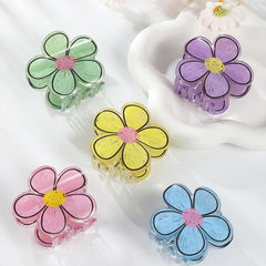 Graphic Flower Hair Claw Acrylic Banana Clip Hairgrip Non Slip Hair Accessory
