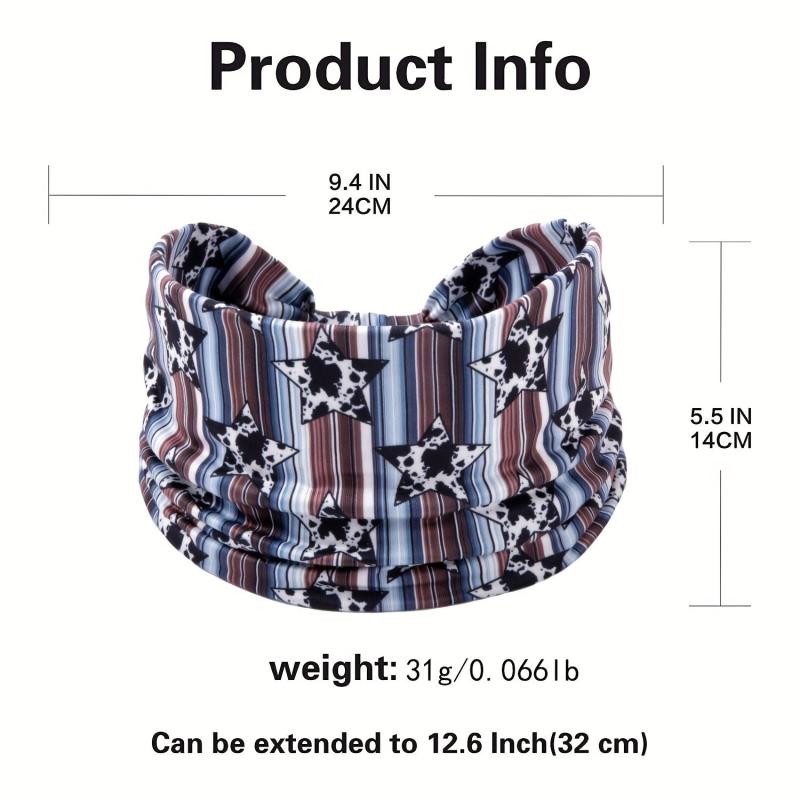 Boho Striped Print Headband Star Sports Sweatband Knot Bandana