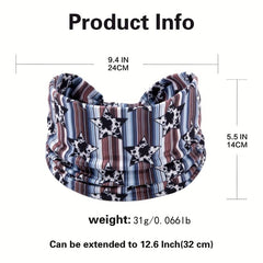 Boho Striped Print Headband Star Sports Sweatband Knot Bandana