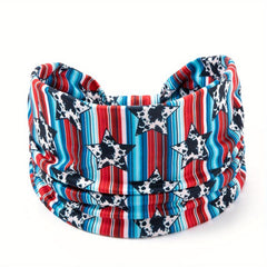 Boho Striped Print Headband Star Sports Sweatband Knot Bandana