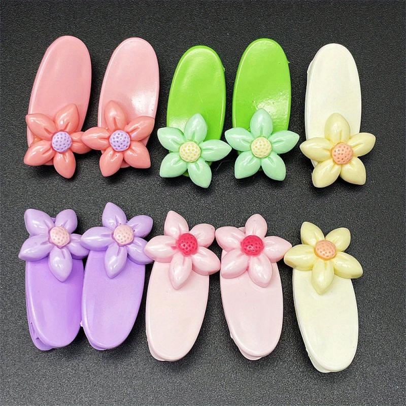 10pcs Flower Hair Clip Barrette Y2K Hair Slides Non Slip Accessory