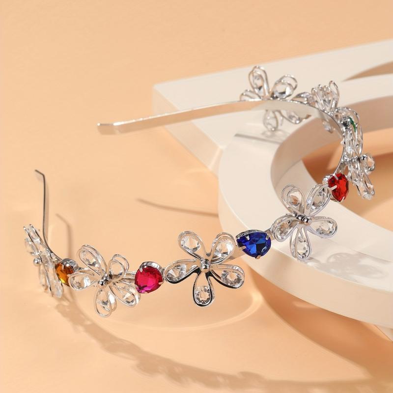 Crystal Flower Hair Band Retro Style Head Hoop Female