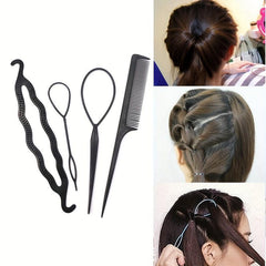 4pcs Hair Braiding Tools Set Women's Hair Styling Accessories