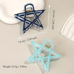 2pcs Set Hair Claw Mixed Pentagram Shark Claw Hair Clip