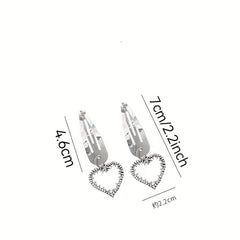 2pcs Silvery Hair Clip Snap Clip Y2K Hair Accessories